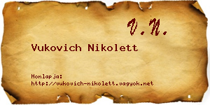 Vukovich Nikolett névjegykártya