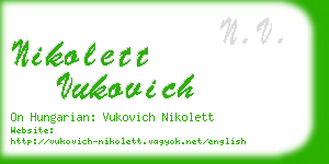 nikolett vukovich business card